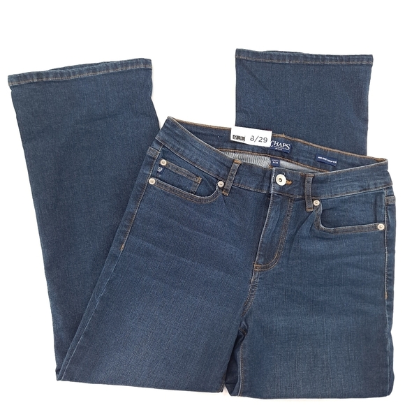 Chaps Denim - CHAPS Jeans Women's Mid Rise Crop Kick Dark Wash Blue Stretch - Size 8/29